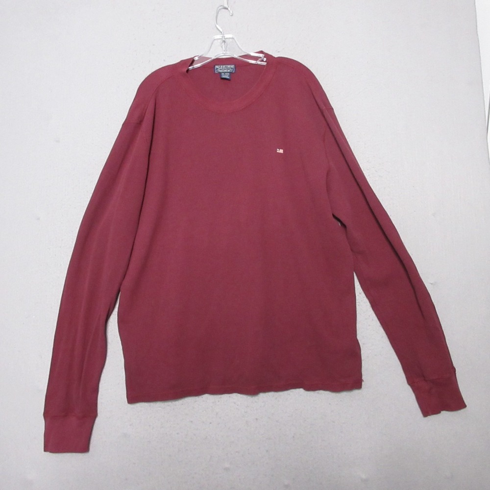 Vintage‎ Polo Jeans Co Ralph Lauren Shirt Thermal Men XXL Waffle Knit Flag 90s